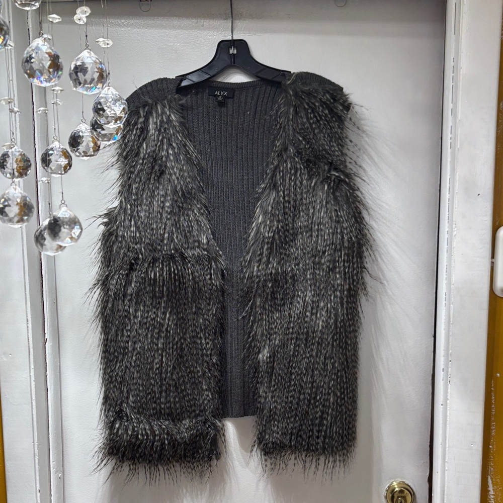 AX Paris Women's Black Faux Fur Cardigan